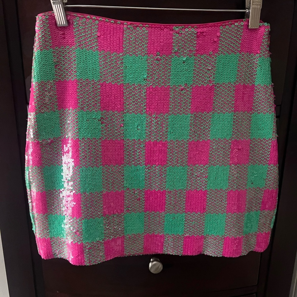 Trina Turk  Rico Skirt in Neon Green and Hot Pink Mini skirt